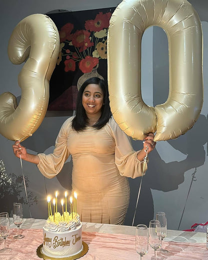 Skiennix Cream Number 2 Balloon - 40 Inch 2nd Birthday Decoration for Toddlers | Sparkling Party Decor