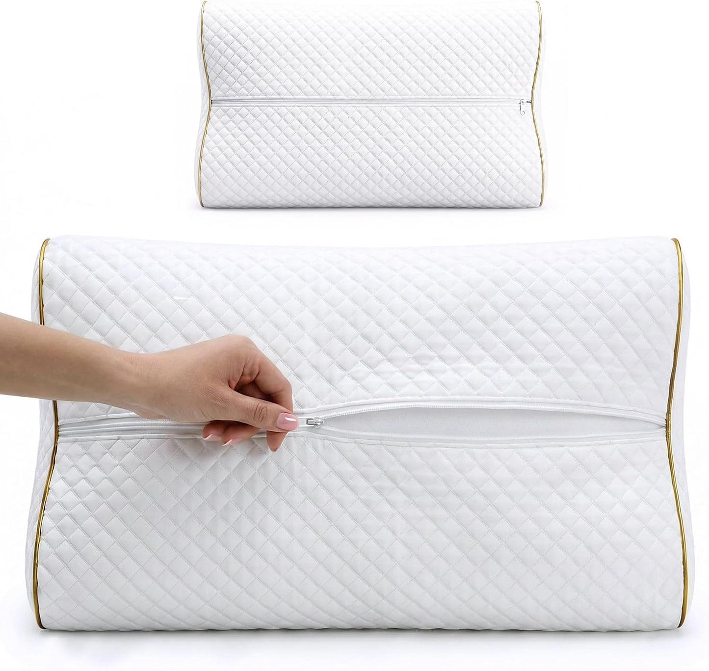 Royal Therapy Memory Foam Pillow - Contour Neck Pain Relief for Side, Back & Stomach Sleepers | 24x14x5 Inches