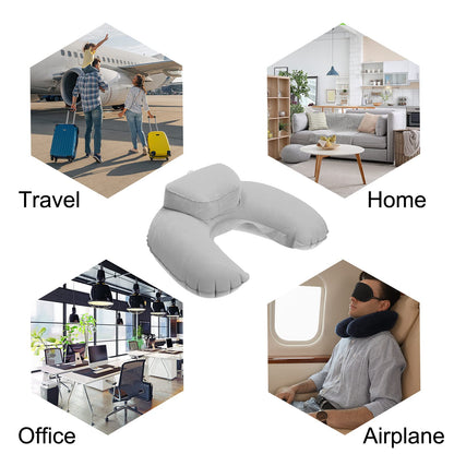 PATIKIL Travel Neck Pillow, U Shaped Pillow Portable Travel Neck Flight Pillow Includes Storage Pouch Eye Masking Earplugs for Airplane Office, Gray