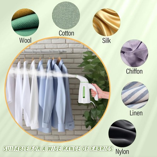 OGHom Steamer for Clothes, Portable Handheld Clothing Garment Steamer, 240ml Large Capacity 700W Travel Steam Iron 30 Second Fast Heat Up (Pale Green)