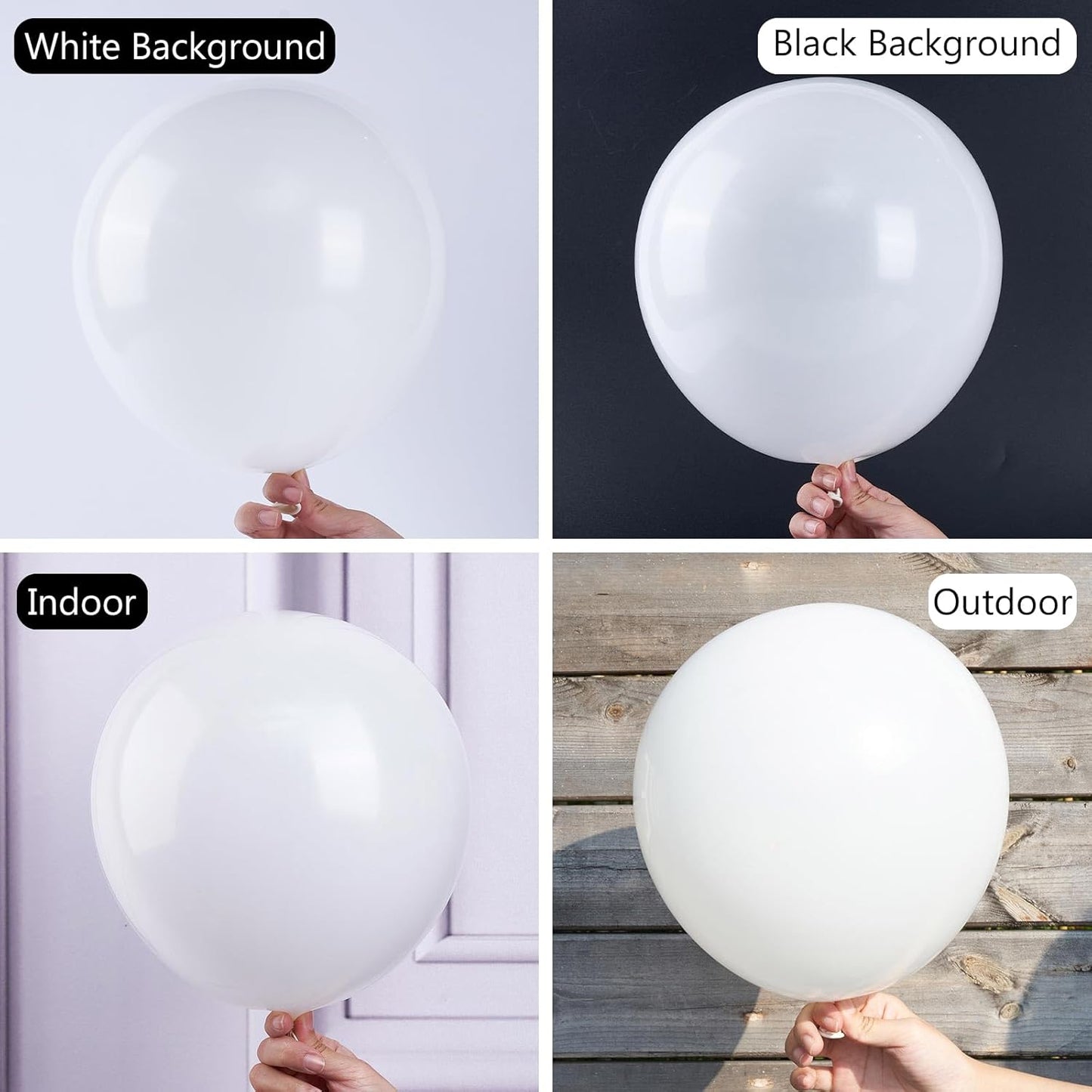 PartyWoo White & Light Blue Balloons - 100 Pcs Each, 12 Inch Perfect for Celebrations