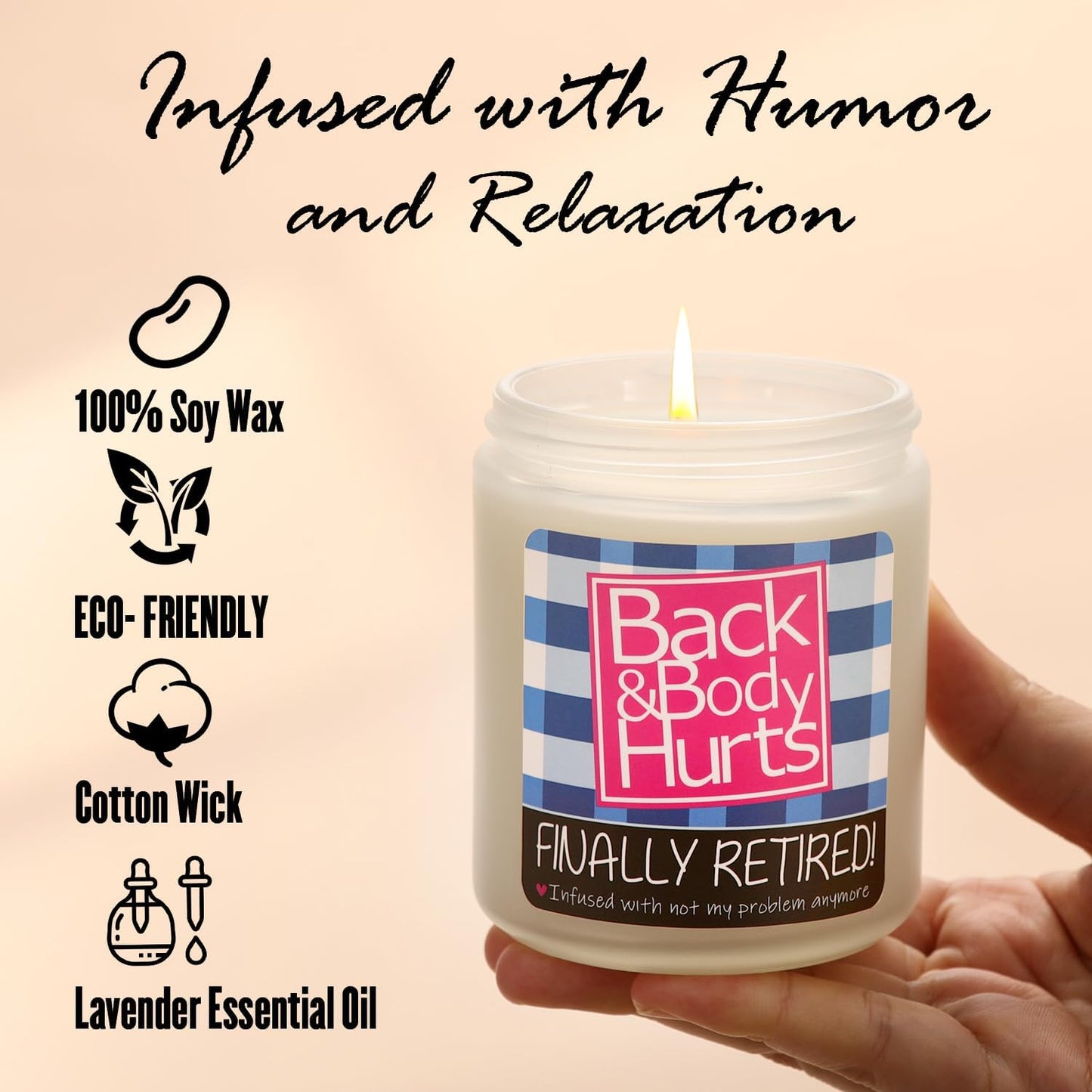Retirement Gifts for Women Men - Lavender Scented Candle, Funny Retiring Farewell Gifts for Coworkers, Boss, Friends, Teacher, Family, Natural Soy Candles