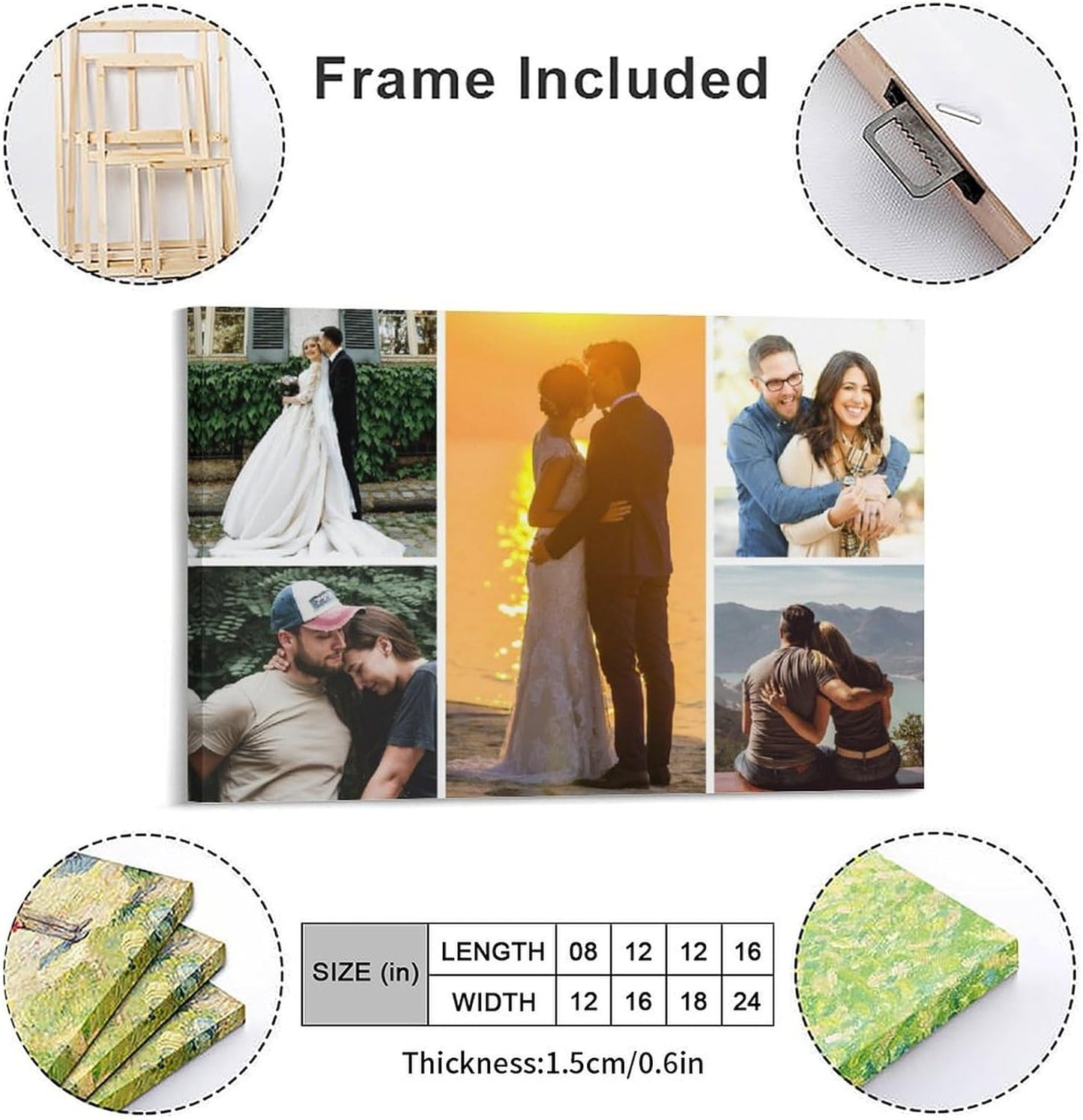 Skiennix Canvas Prints - Custom Personalized Photo Wall Art | 5 Framed Pictures for Family Gifts