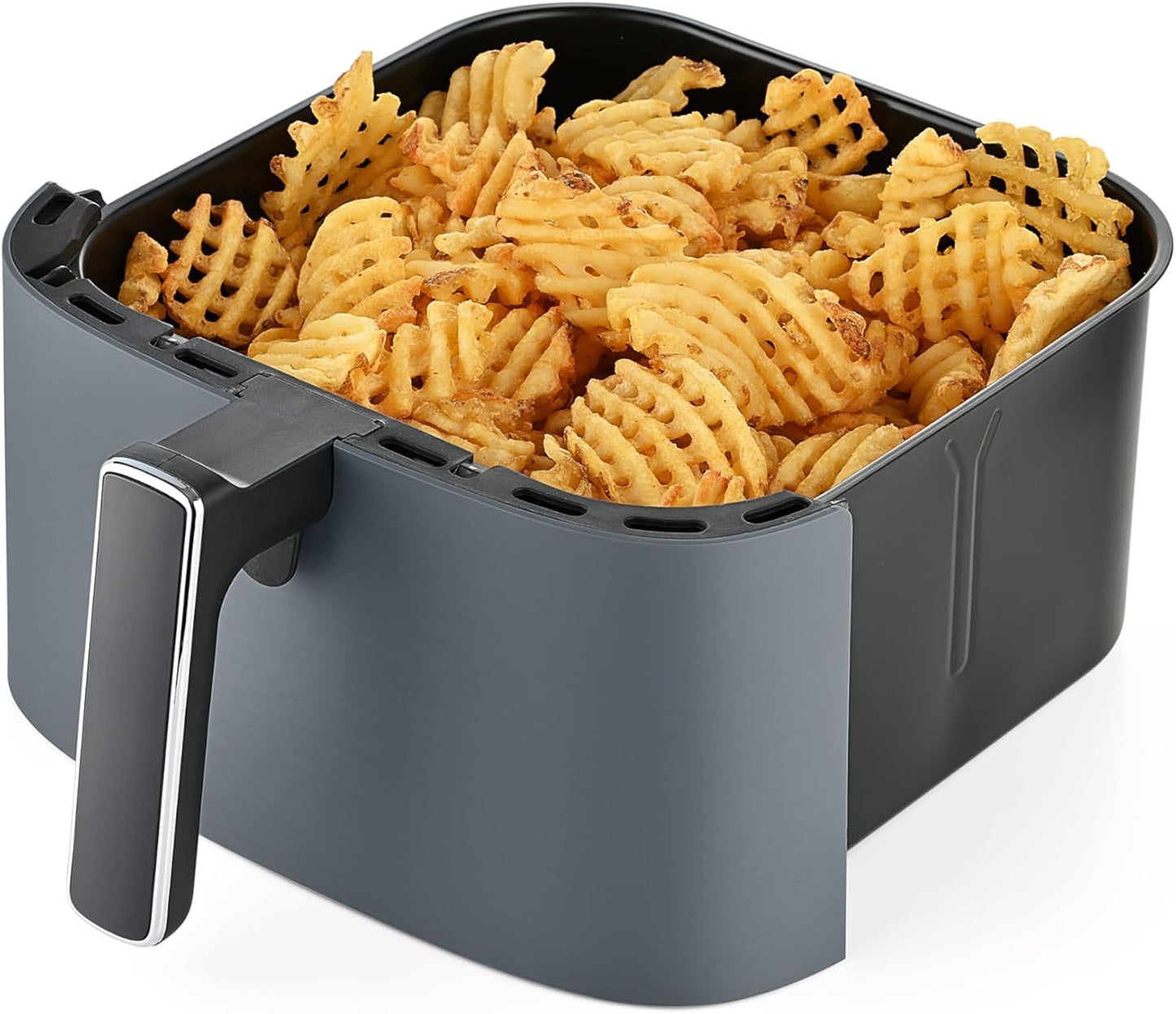 TRU 8-Quart Digital Air Fryer - Family Size with One-Touch Control & 8 Presets | Nonstick Pot, Auto Shut Off, Matte Gray