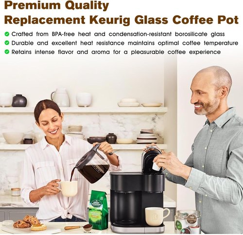 Keurig K-Duo 12-Cup Coffee Maker Replacement Glass Pot - Perfect Fit for K-Cup Pod & Carafe