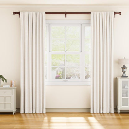 YaFex Curtain Rods - Heavy Duty 1 Inch Adjustable Window Treatment Rods | 32-118 Inch, Bronze Finish