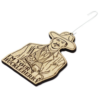 Im Your Huckleberry Wyatt Earp Christmas Ornament – Handmade Birch Wood, 4 x 2.75 in
