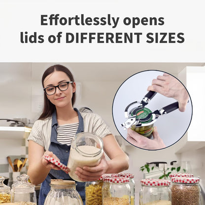 Skiennix Multi Jar Opener - Stainless Steel Lid Tool for Weak Hands & Arthritis Relief