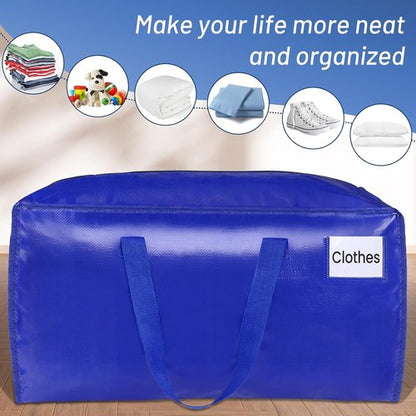 BlissTotes Heavy Duty Moving Bags - Extra Large Collapsible Storage Totes | 125L, 4 Pack with Tag Pockets
