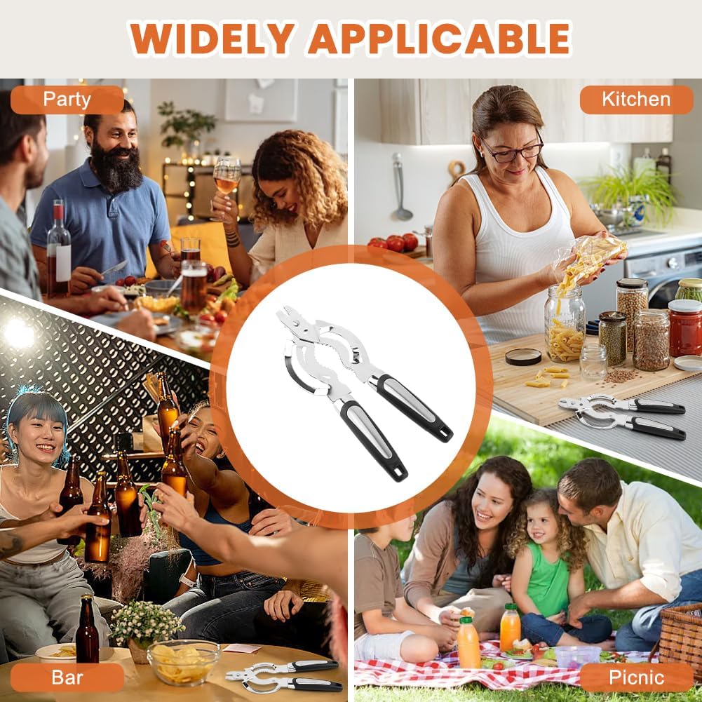 Skiennix Stainless Steel Jar Opener - Adjustable Tool for Weak Hands & Seniors | Kitchen Essential
