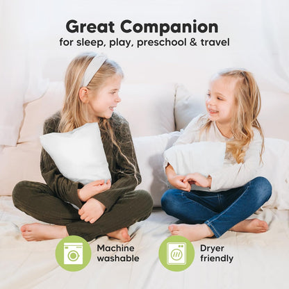 My Little Dreamy Mini Toddler Pillow - Soft & Breathable Organic Cotton | 9x13 for Kids 2-4 Years (French Gray)