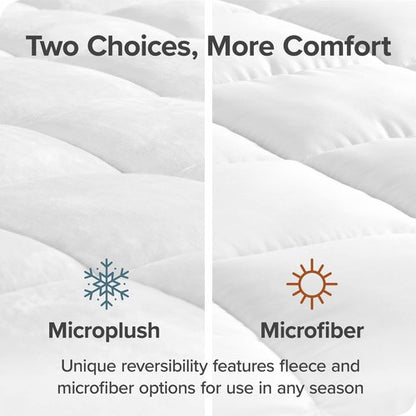 Bare Home Full Mattress Pad - Pillow Top Reversible - Soft Mattress Topper - Cooling Breathable - 8" to 24" Deep Pocket - Fitted Cover - Plush Noiseless Protector (Full)