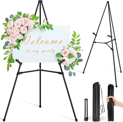 Display Easel Stand - 63" Adjustable Lightweight Poster Easel for Weddings & Paintings | Black