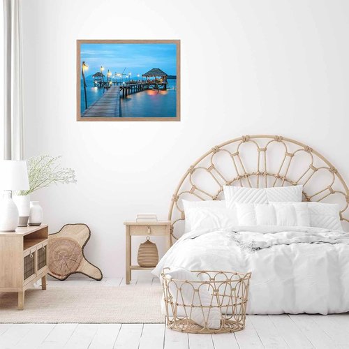 JCJMY 20x27 Picture Frame - Rustic Brown Wall Frame for Puzzles & Photos | Horizontal & Vertical Display
