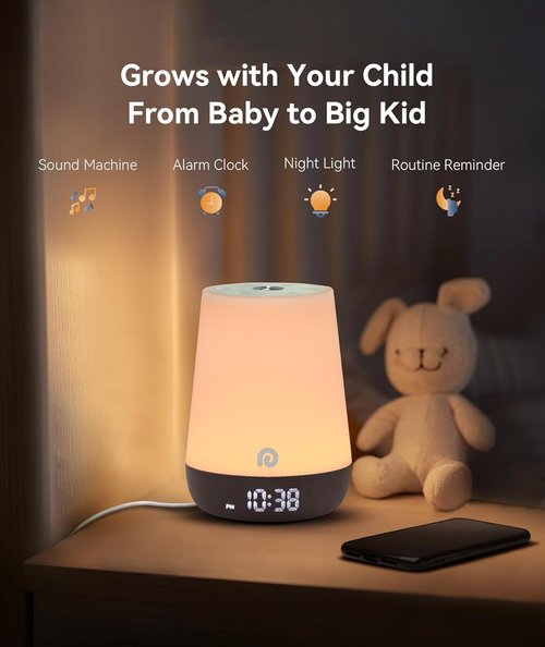 Dreamegg Nite 1 - Baby Sound Machine & Sleep Trainer | 34 Soothing Sounds, App Control, Night Light