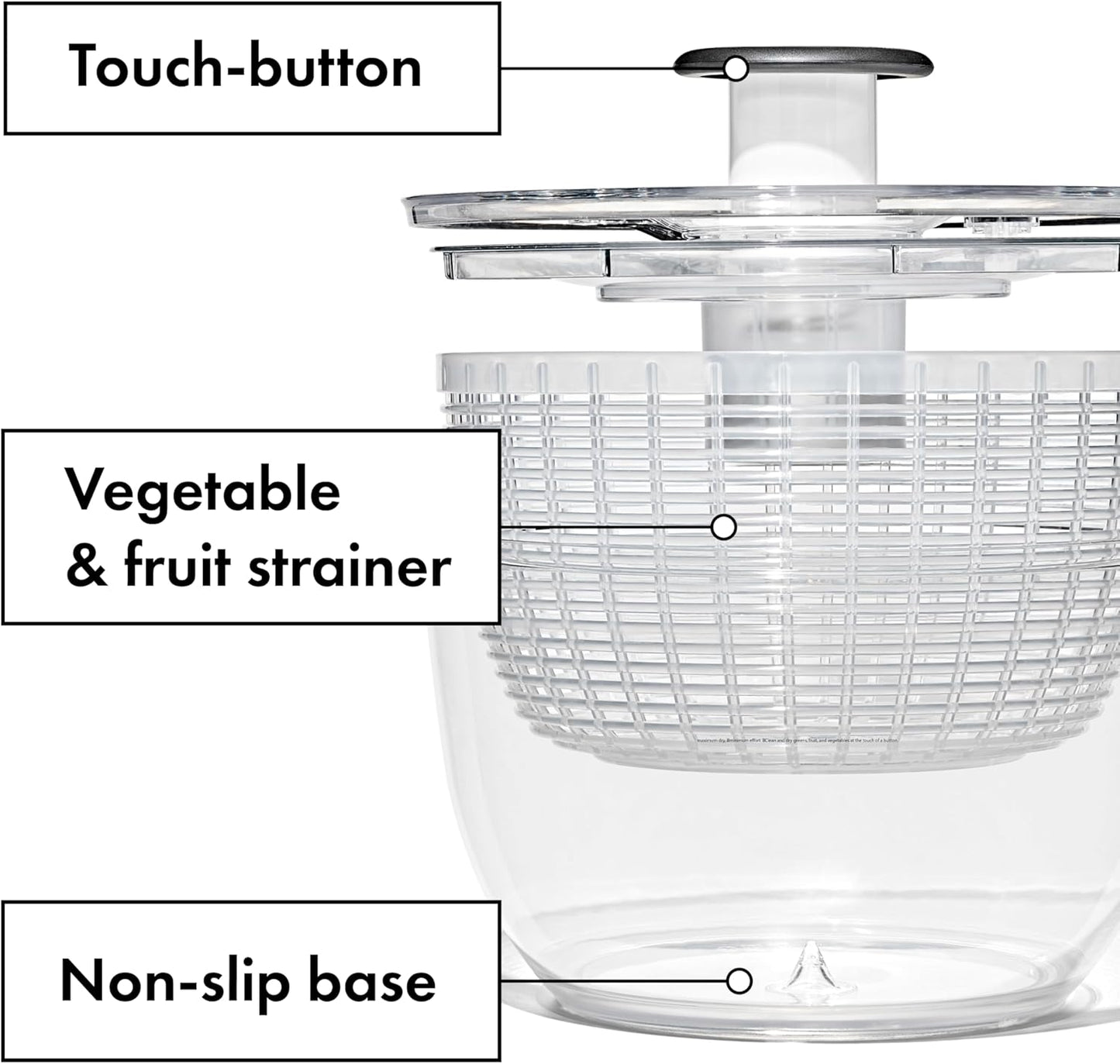 OXO Good Grips Salad Spinner - 6.22 Quart Lettuce & Fruit Washer with Strainer | Pack of 4
