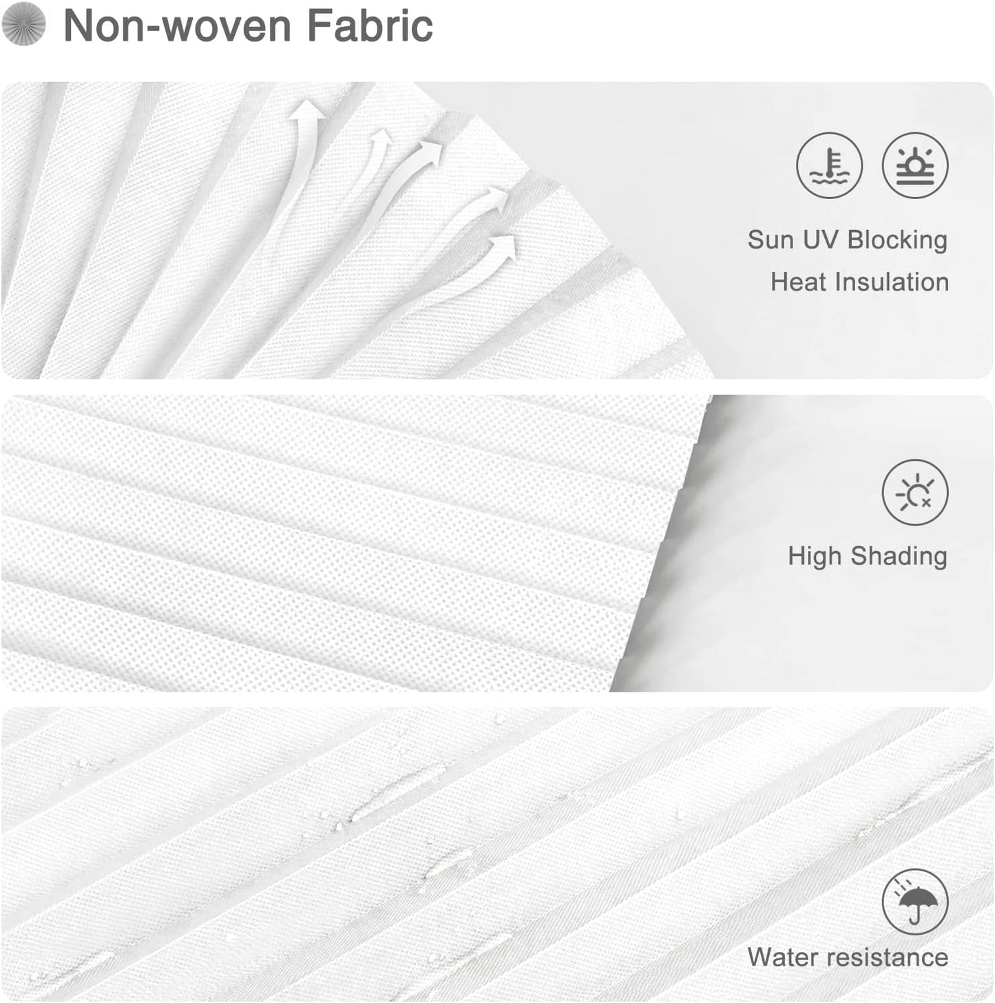 Skiennix Cordless Window Blinds - No Drill, Clip-On, Self-Adhesive, Pleated Paper Shades for Home & Nursery