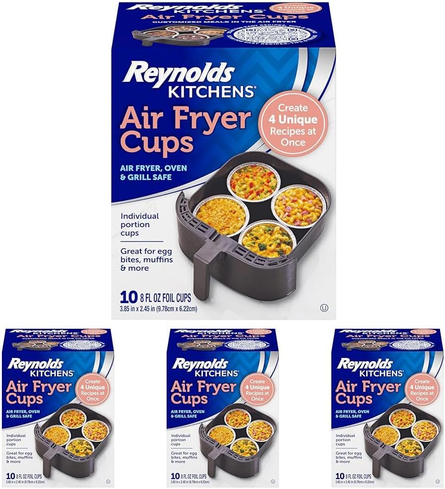 Reynolds Kitchens Air Fryer Cups - Convenient Meal Prep Solution for Picky Eaters | 40 Pack, 8 fl oz