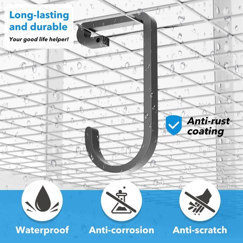 Bussdis Heavy-Duty Bike Hooks - Thickened Garage Ceiling Rack for Safe Overhead Storage | 4 Pack, 50 lb Capacity