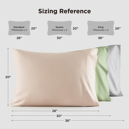 Bedsure White Pillow Cases Set of 2, Cooling Pillow Cases Queen, Rayon Derived from Bamboo Queen Pillowcases, PureWoven Soft Valentines Pillow Covers with Envelope Closure, Gifts, 20x30 Inches