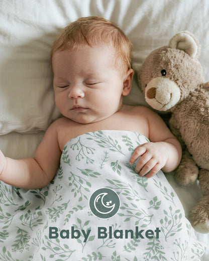 Yoofoss Organic Muslin Swaddle Blanket - Soft & Breathable 47 x 47 Inches for Newborns, Baby Boys & Girls