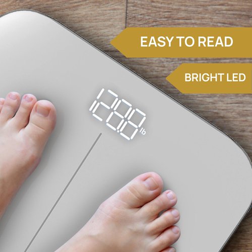 INEVIFIT Bathroom Scale, Highly Accurate Digital Bathroom Body Scale, Measures Weight up to 400 lbs. Includes Batteries