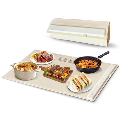 DETEIN Silicone Electric Heating Tray Foldable Food Warmer Electric Warming Tray Portable Food Warming Tray Electric Food Heating Mat Heating Pad Food Warmer Tray for Party Buffet Family Gathering
