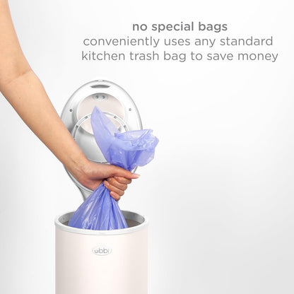 Ubbi Stainless Steel Diaper Pail - Odor Locking Design, No Special Bags Needed | Ivory Color, Award-Winning