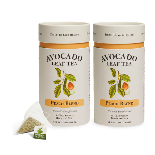 Avocado Leaf/Peach Tea - 2 Pack– Naturally caffeine-free, Healthy Herbal Tea | Immune Support & Booster | Cold Brew or Hot Tea - 30 Tea Bags | 60 Servings (Sugar-Free, Gluten Free & Non-GMO)