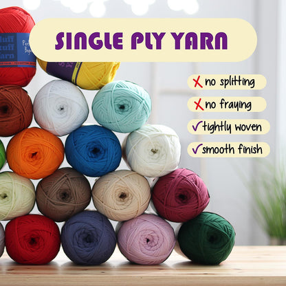 Skiennix Soft Yarn for Crocheting | Easy-to-See Stitches, 12 x 50g - 1200 Yards, Cotton-Nylon Blend