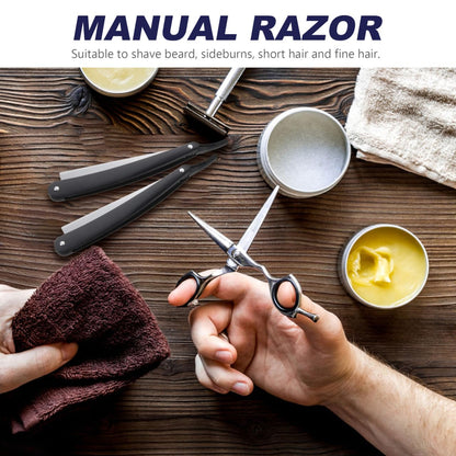Uonlytech Manual Straight Edge Razor - Portable Black Barber Blade for Precise Shaving & Beard Styling
