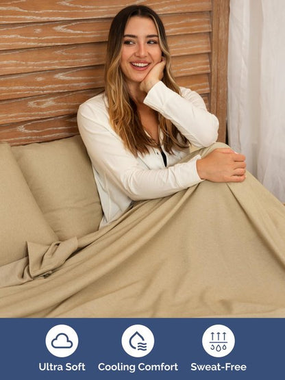 Extra Deep Twin Sheet Set - 4 Piece Breathable and Cooling Sheets - Hotel Luxury Bedding for Women, Men, Kids & Teens - Easy & Secure Fit - Soft and Wrinkle Free - Extra Deep Pockets - Heathered Tan