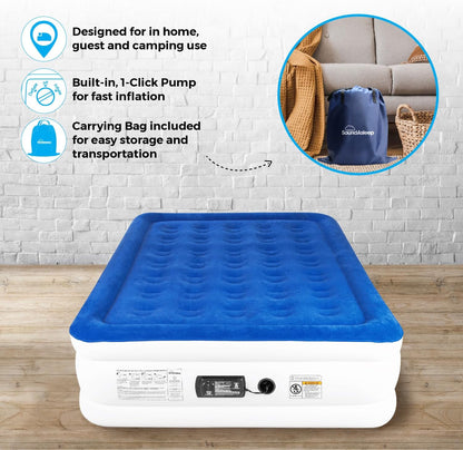 SoundAsleep Products Dream Series Air Mattress - Luxury ComfortCoil Technology, Built-In Pump | Full Size, Double Height, Portable
