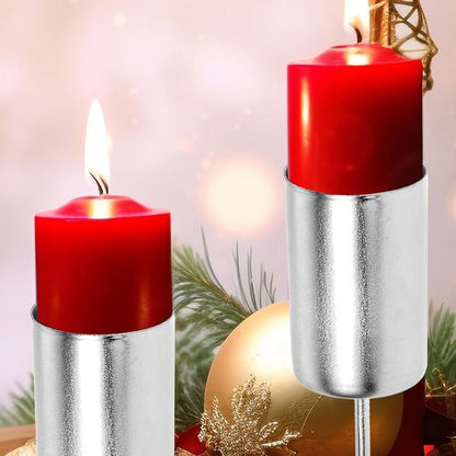 Christmas Centerpiece Candle Holder Stakes | 5PCS Metal Taper Holders - Heavy-Duty Pillar Stand for Floral Arrangements