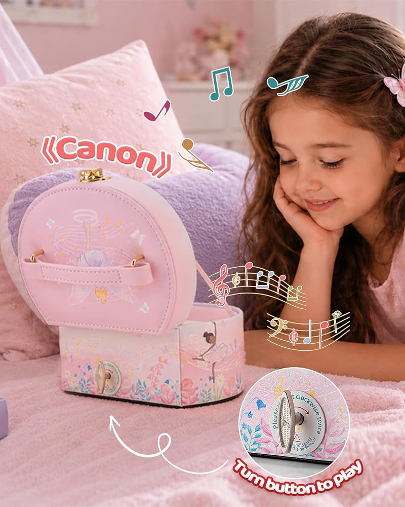 VLANDO Fairy Variation: Musical Jewelry Box for Girls – Arc Design, Spinning Ballerina