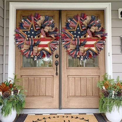 250th Anniversary Patriotic Wreath - 3D Eagle Design for Front Door | All-Weather Red, White & Blue Decoration