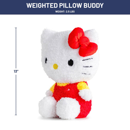 Weighted Hello Kitty Red Dress Fuzzy Plush Pillow Buddy - 2.5 lbs Super Soft Stuffed Pillow, 13 inches