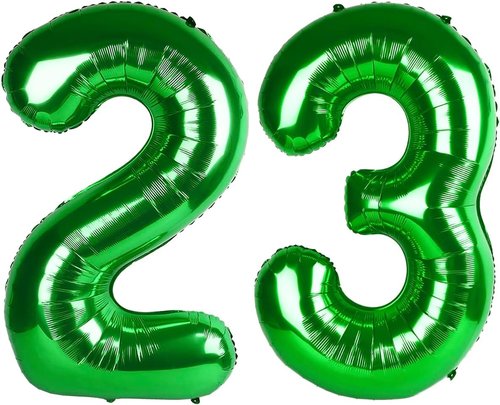 Big 23 Balloons - 40 Inch Dark Green Number Balloons for Birthday, Wedding, Graduation Celebrations