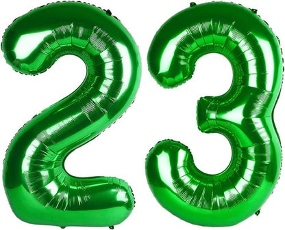 Big 23 Balloons - 40 Inch Dark Green Number Balloons for Birthday, Wedding, Graduation Celebrations