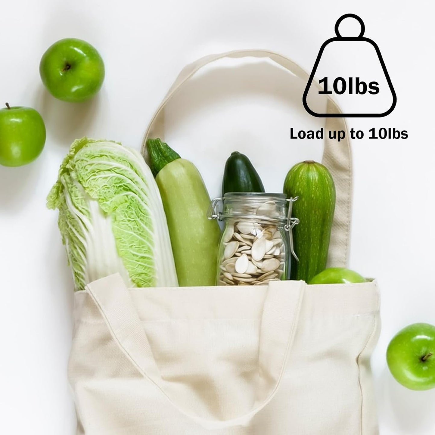 Skiennix 18 Pcs Canvas Tote Bags - Eco-Friendly, Reusable Natural Color | 15 x 16 Inch for Grocery & DIY Gifts