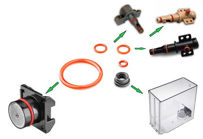 namroh.HC Gasket Seal Set for The Water Tank, Brew Unit and Boiler Outlet Compatible for Saeco Philips and Gaggia Coffee Machines