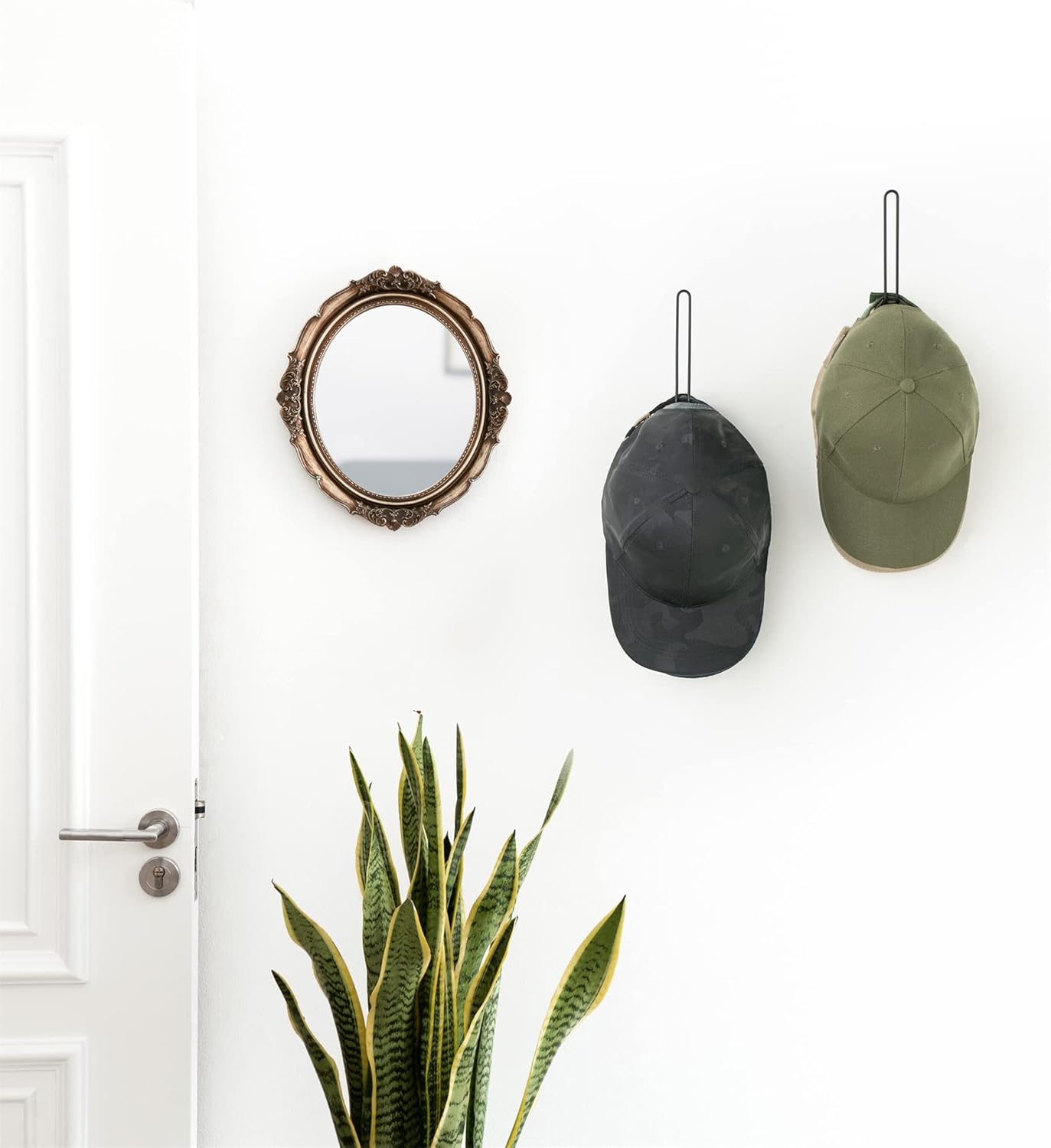 Mkono Hat Organizer - Wall-Mounted Cap Rack Set of 2 | Space-Saving Design Holds 20 Caps, Black
