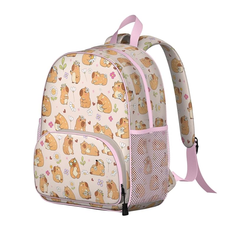 Variation Daisy Capybara Toddler Backpack for Girls Kids - Cute Preschool School Bag