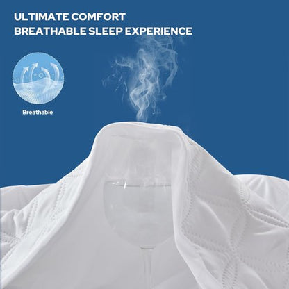 BEDLORE Waterproof Mattress Protector - Soft Noiseless Queen Size Pad | Deep Pocket Fitted Up to 18 Inches