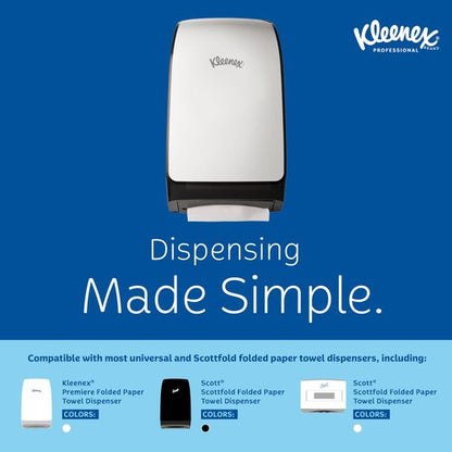 Kleenex Professional Premiere Towels, Bulk (13253), Fast-Drying Absorbency Pockets, Trifold, White (120 Sheets/Pack, 25 Packs/Case, 3,000 Sheet Total)