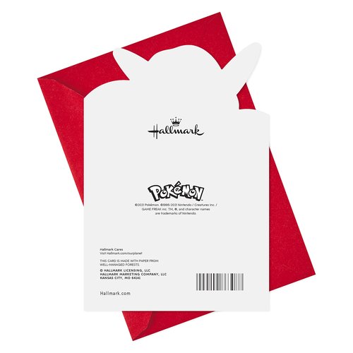 Hallmark Pack of Pokémon Christmas Cards, Pikachu Christmas Lights (4 Holiday Cards with Envelopes) (5XXH2386)