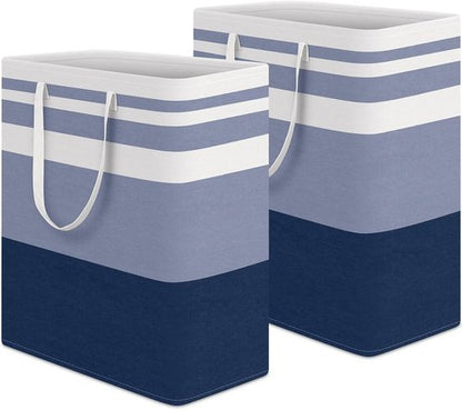 HomeHacks Large Waterproof Laundry Basket - Collapsible Tall Hamper with Extended Handles | 100L, Blue