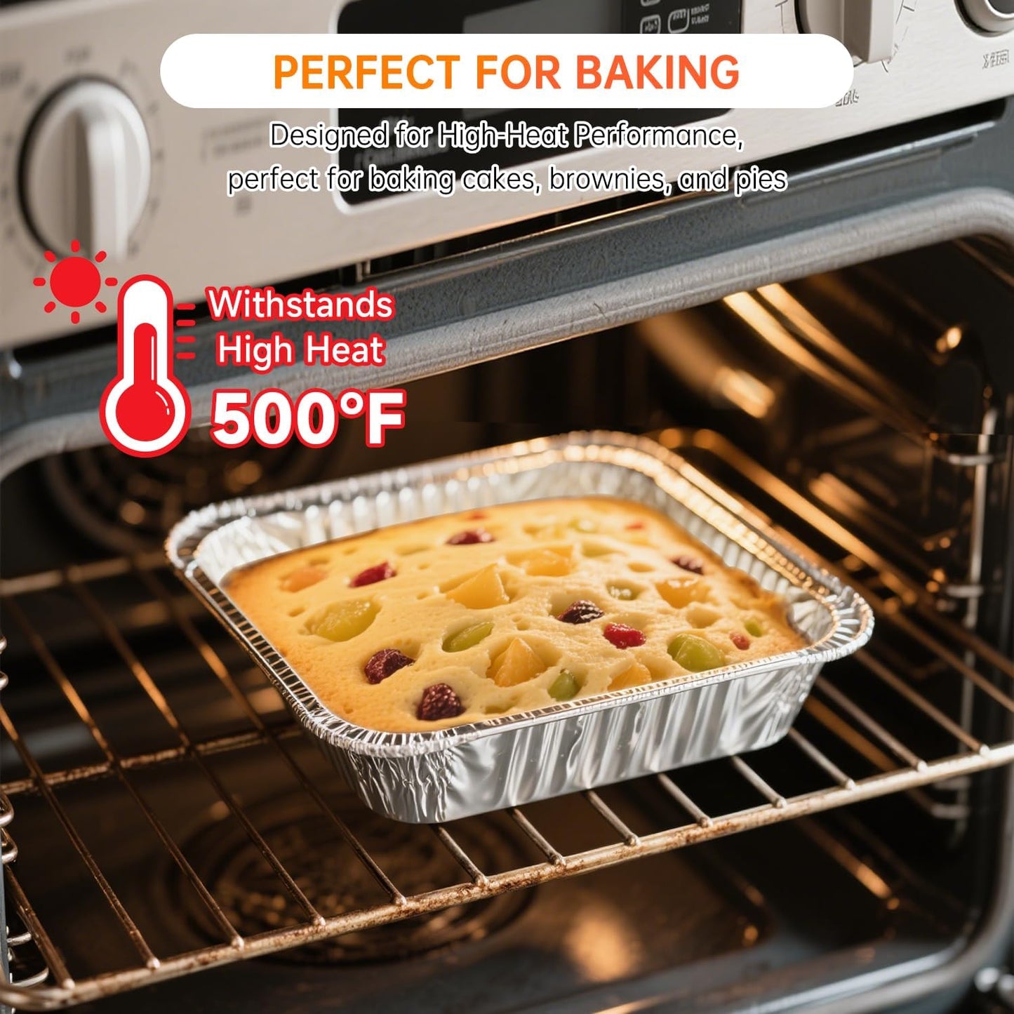 8x8 Aluminum Pans - 20 Pack Disposable Baking Trays with Clear Lids for Cooking and Food Storage