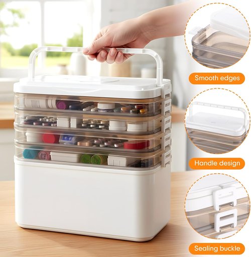 5-Tier Medicine Organizer by [Brand Name] - Portable Medical Cabinet with Handle | 12 x 7 x 12.2 Inch