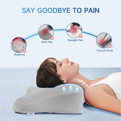 jiaao Cervical Neck Pillow for Pain Relief Sleeping, Adjustable Cervical Pillow Cozy Sleeping, Odorless Ergonomic Contour Memory Foam Pillows, Orthopedic Bed Pillow for Side Back Stomach Sleeper